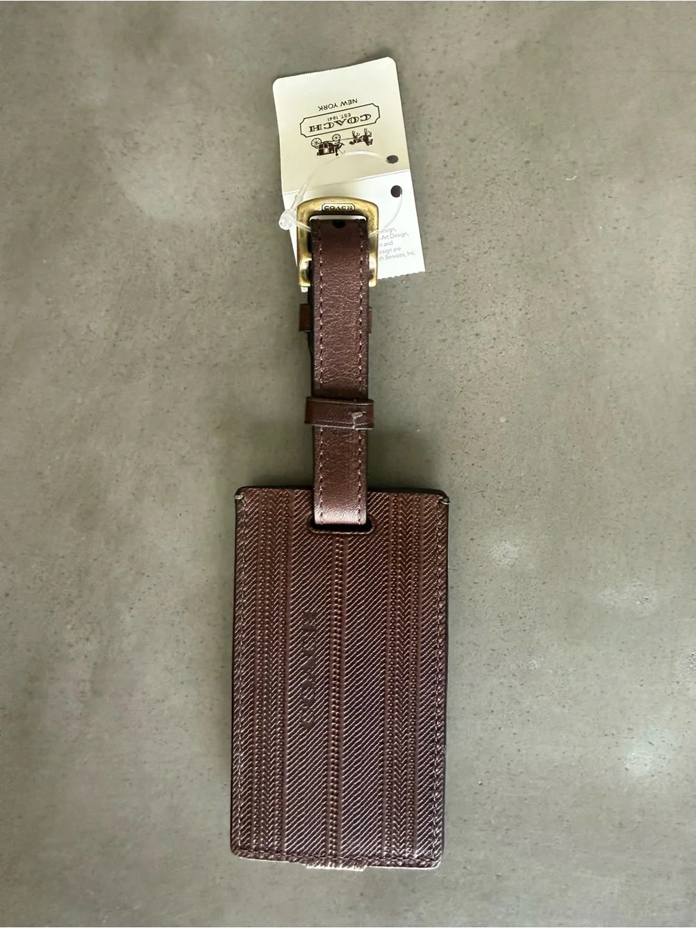 Coach Brown Leather Luggage Tag